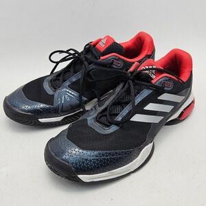 Adidas Barricade Club Mens Tennis Shoes Black Red Silver CM7781 Size 12